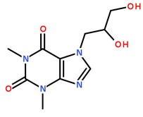 二羟丙茶碱分子结构图